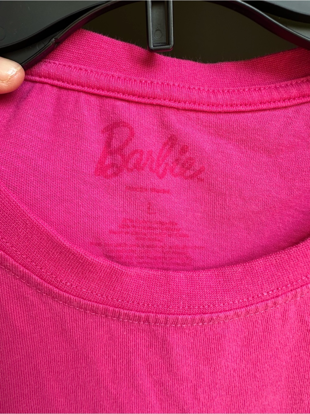 Barbie Bright Pink Rhinestone Logo Tee - Picture 3 of 3